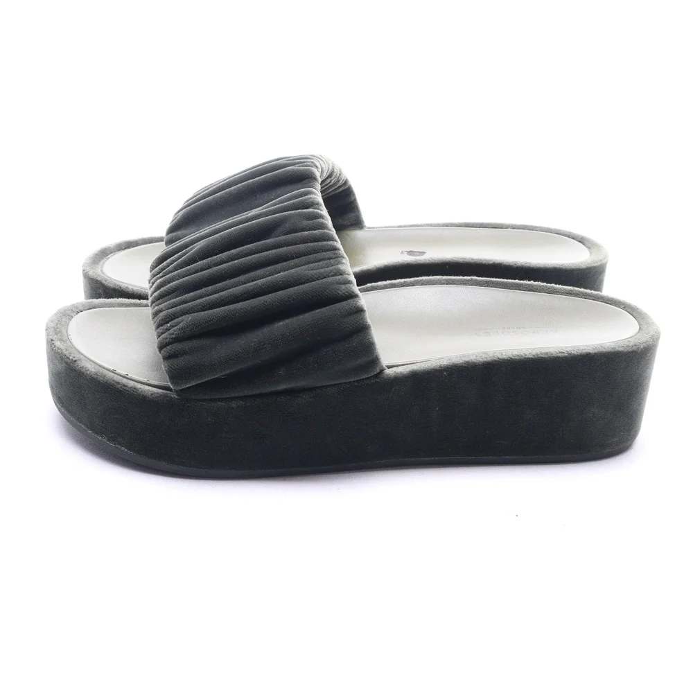 Aerosoles Women DADA Velvet Slide Platforms Shoes 7.5 Forest Green - Picture 7 of 16